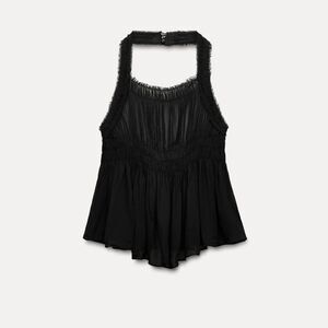 Zara ZW collection gathered halter top